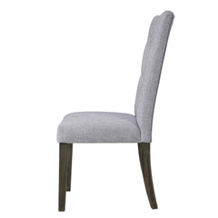 Grey and Grey Oak Side Chair with Button Tufted (Set of 2)