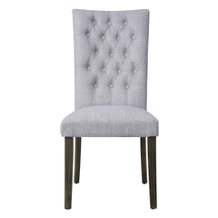 Grey and Grey Oak Side Chair with Button Tufted (Set of 2)