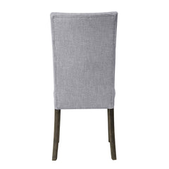 Grey and Grey Oak Side Chair with Button Tufted (Set of 2)