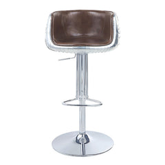 Vintage Brown and Aluminum Swivel Adjustable Stool