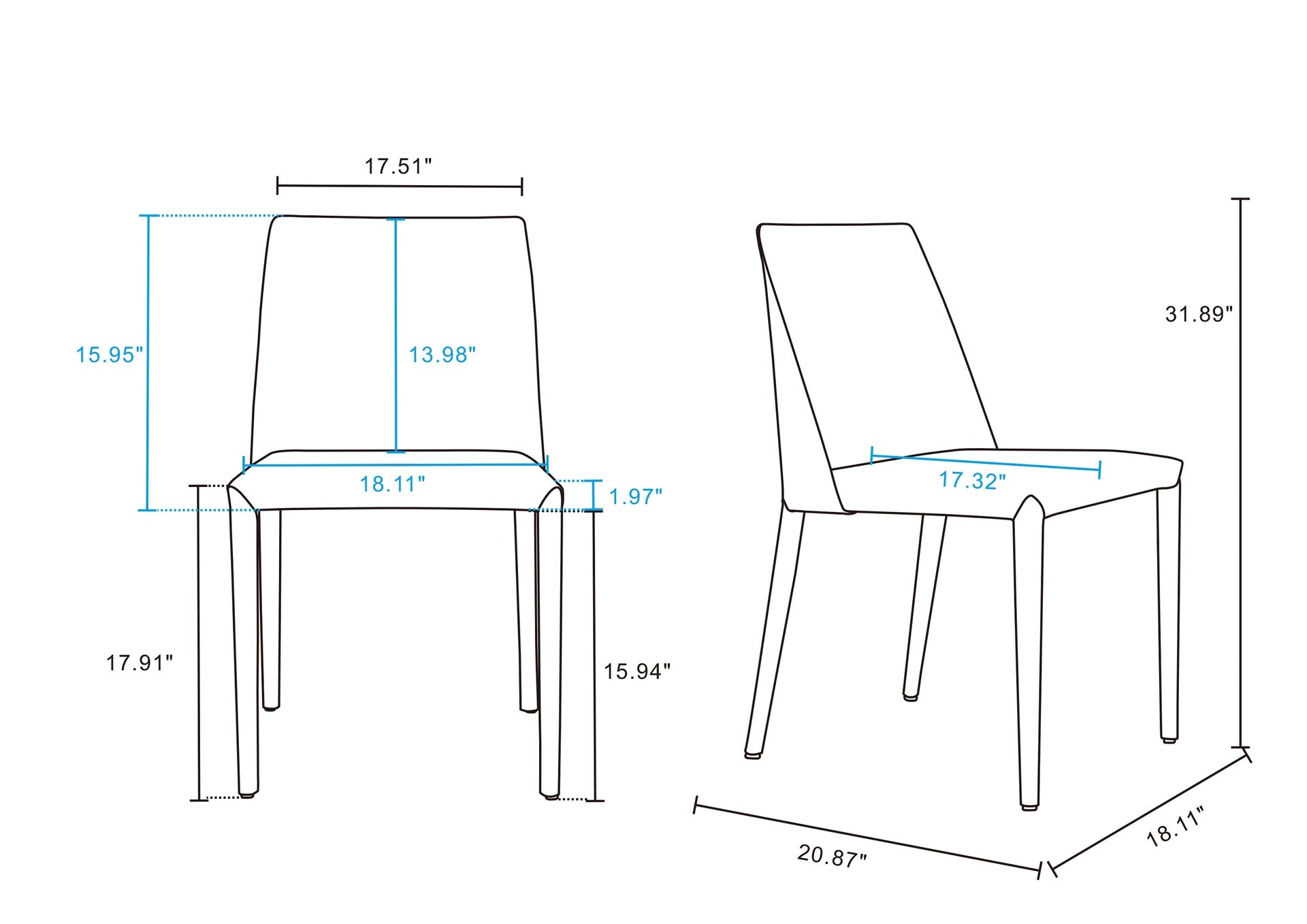 Dining Chair - Set of 2 in Clay
