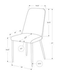 Dining Chair, Set Of 2, Side, Upholstered, Kitchen, Dining Room, Black Leather Look, Chrome Metal, Contemporary, Modern
