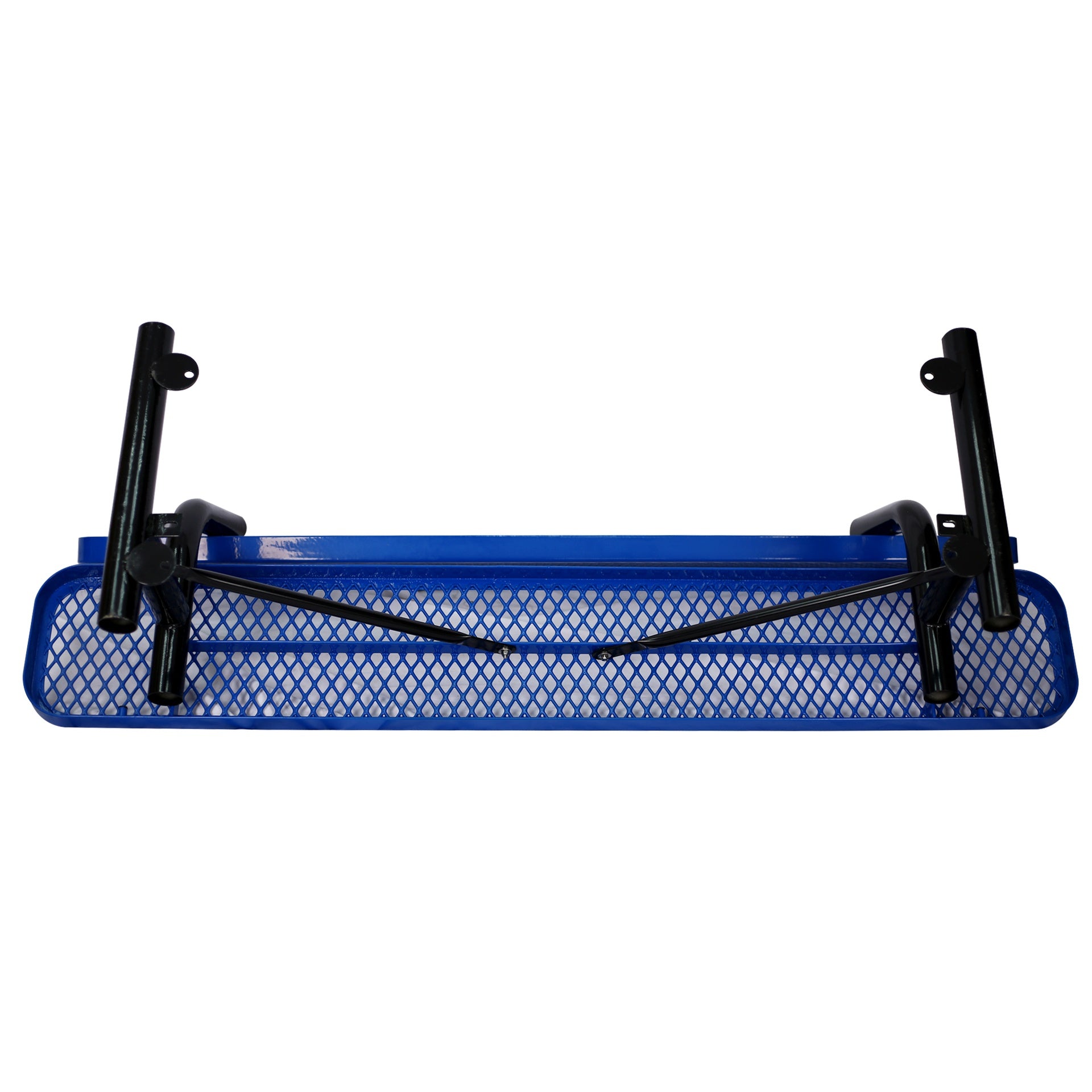 6 ft. Outdoor Steel Bench with Backrest BLUE