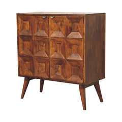 Solid Wood Quad Cabinet, 2-Shelves, Brown