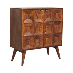 Solid Wood Quad Cabinet, 2-Shelves, Brown