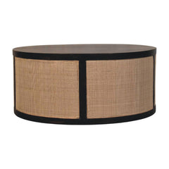Solid Wood Monaco Round Rattan Centerpiece,Beige & brown