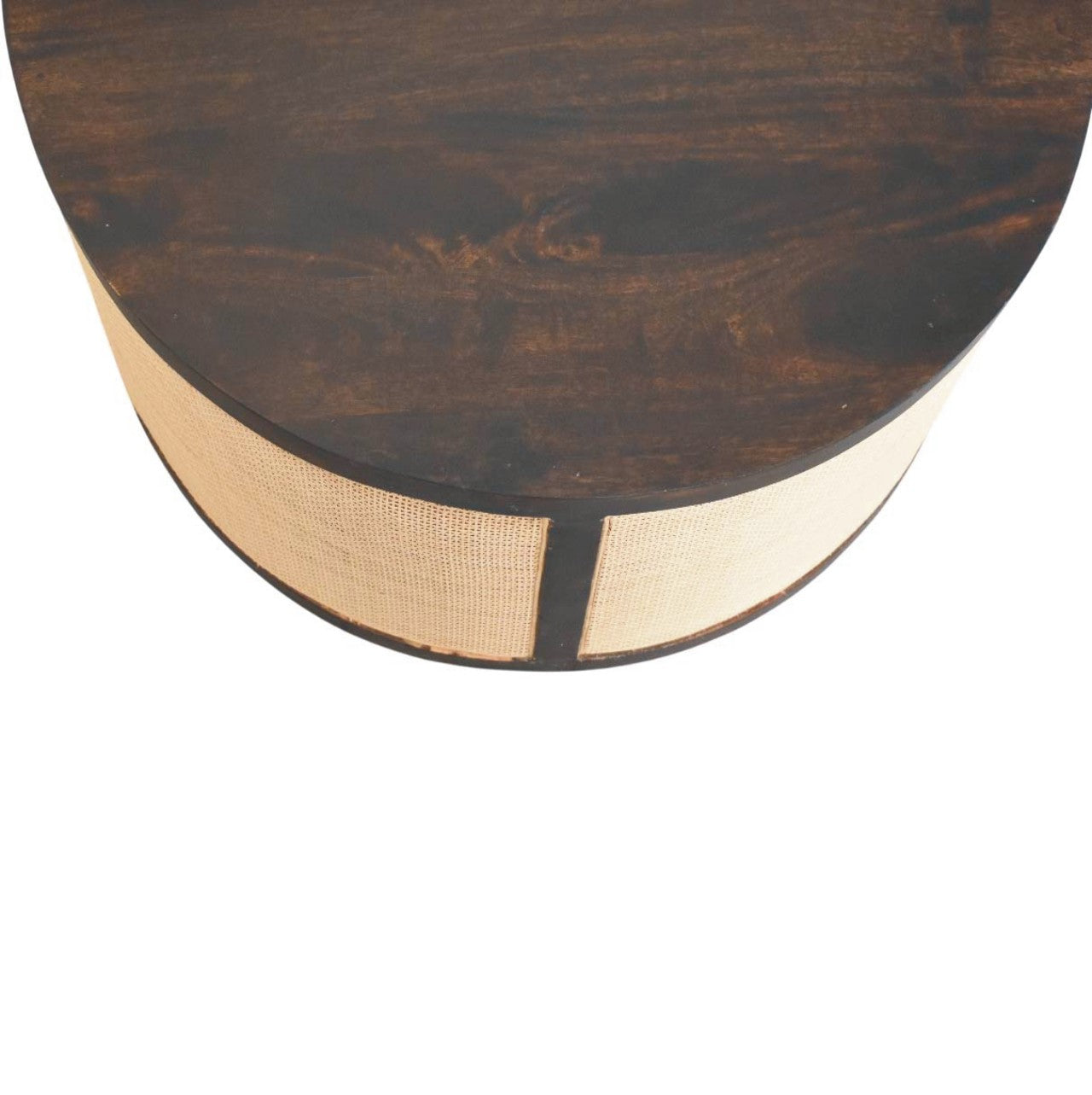 Solid Wood Monaco Round Rattan Centerpiece,Beige & brown