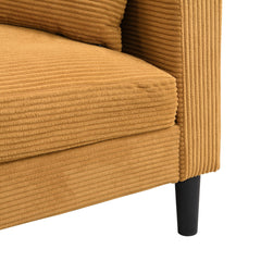 57 " High Resilience Loveseat Sofa, Wooden Frame 2 Seat Sofa, Comfy , Small Space Saving Modern Upholstered Sofa, Living Room Bedroom Apartment Small Space , Orange