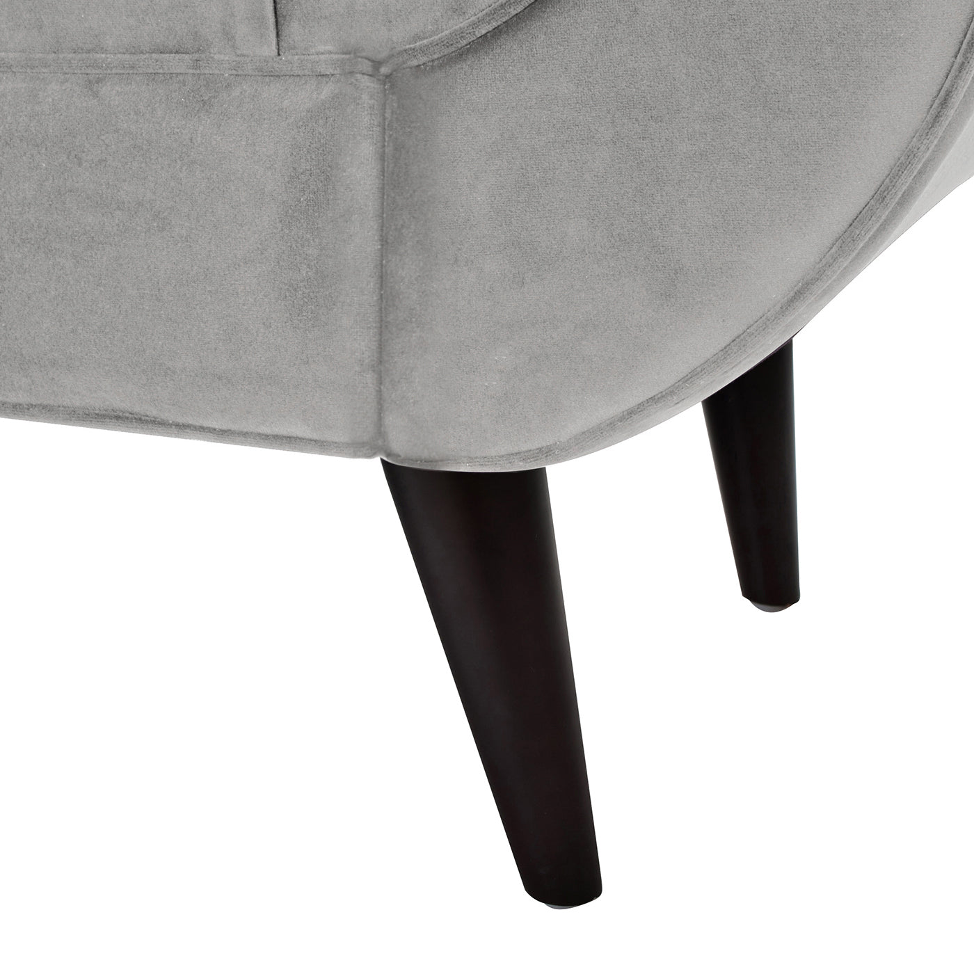 Alma Tufted Flared Arm Entryway Bench, Opal Grey Velvet