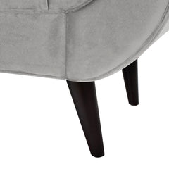 Alma Tufted Flared Arm Entryway Bench, Opal Grey Velvet