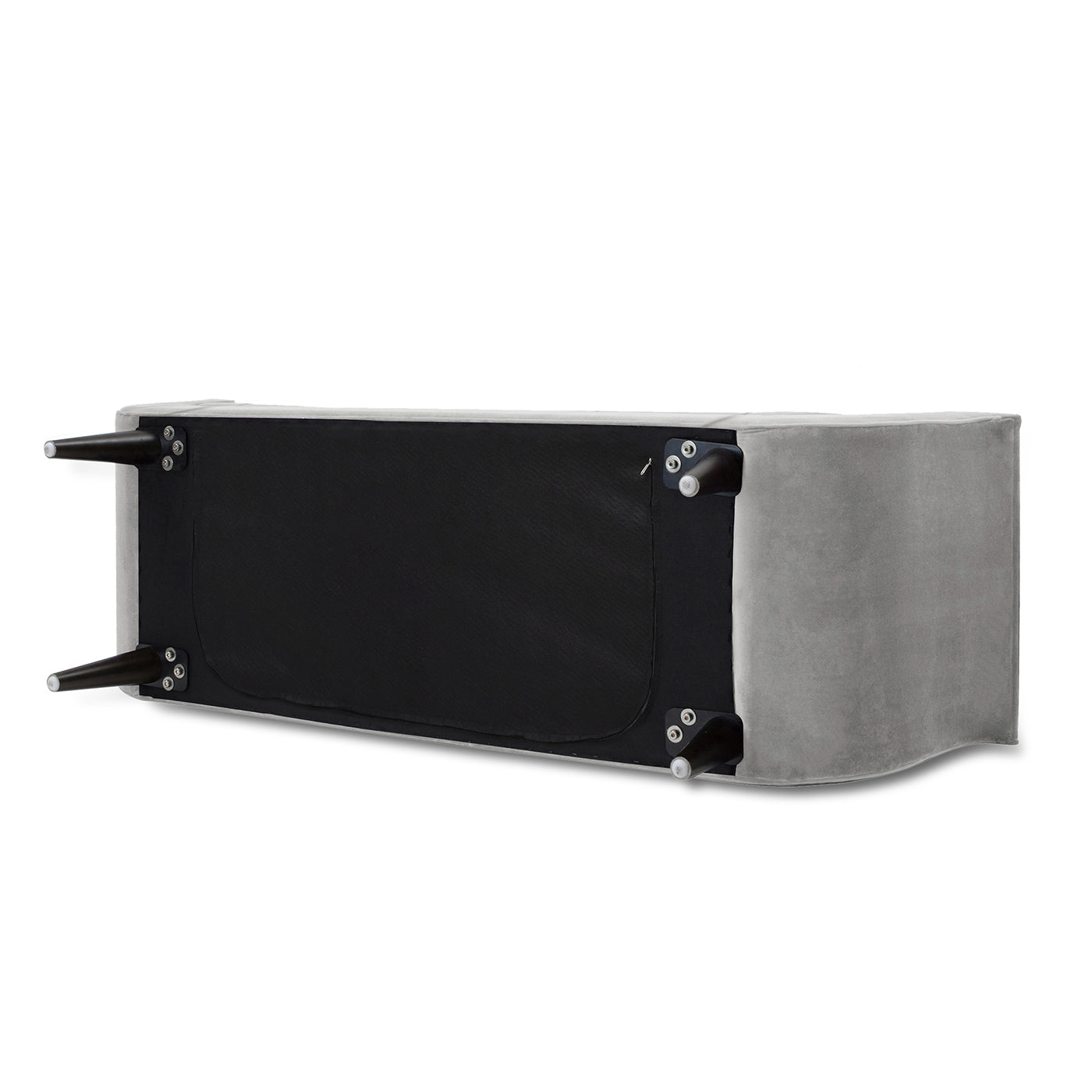 Alma Tufted Flared Arm Entryway Bench, Opal Grey Velvet