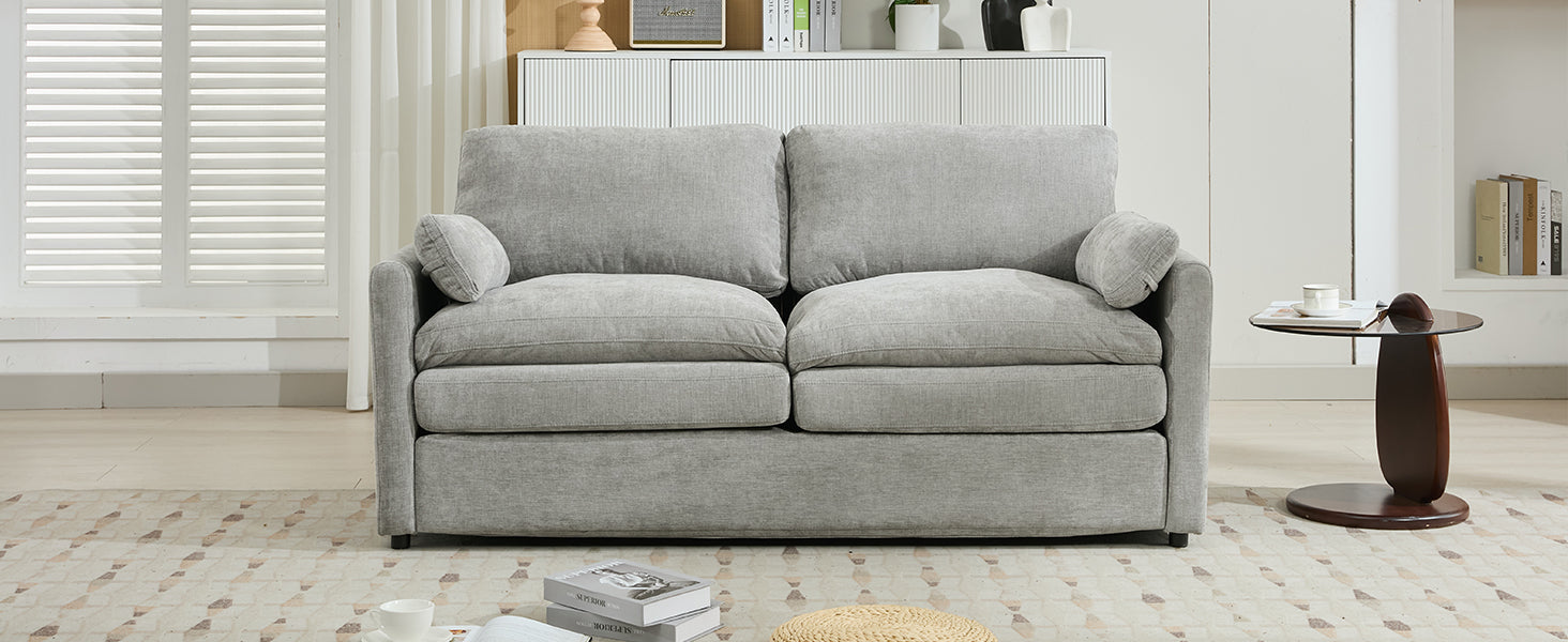 68.1" Cozy Upholstered Loveseat Sofa Oversized Comfy Comfy Cloud Sofa Double Cushion Loveseat Sofa Plush Cushion Sofa Couch for Living Room,Light Grey