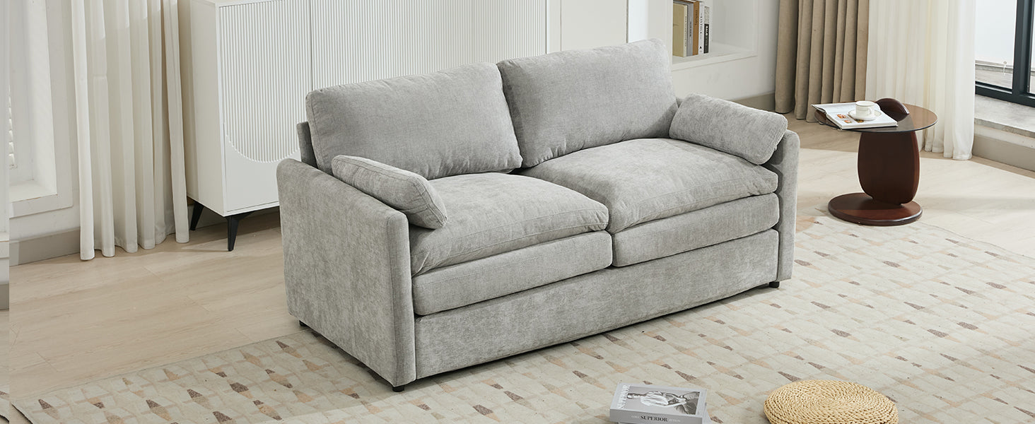 68.1" Cozy Upholstered Loveseat Sofa Oversized Comfy Comfy Cloud Sofa Double Cushion Loveseat Sofa Plush Cushion Sofa Couch for Living Room,Light Grey