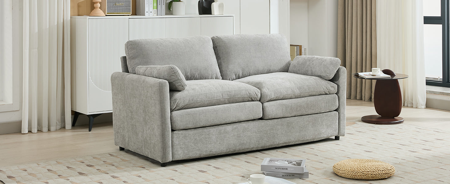 68.1" Cozy Upholstered Loveseat Sofa Oversized Comfy Comfy Cloud Sofa Double Cushion Loveseat Sofa Plush Cushion Sofa Couch for Living Room,Light Grey