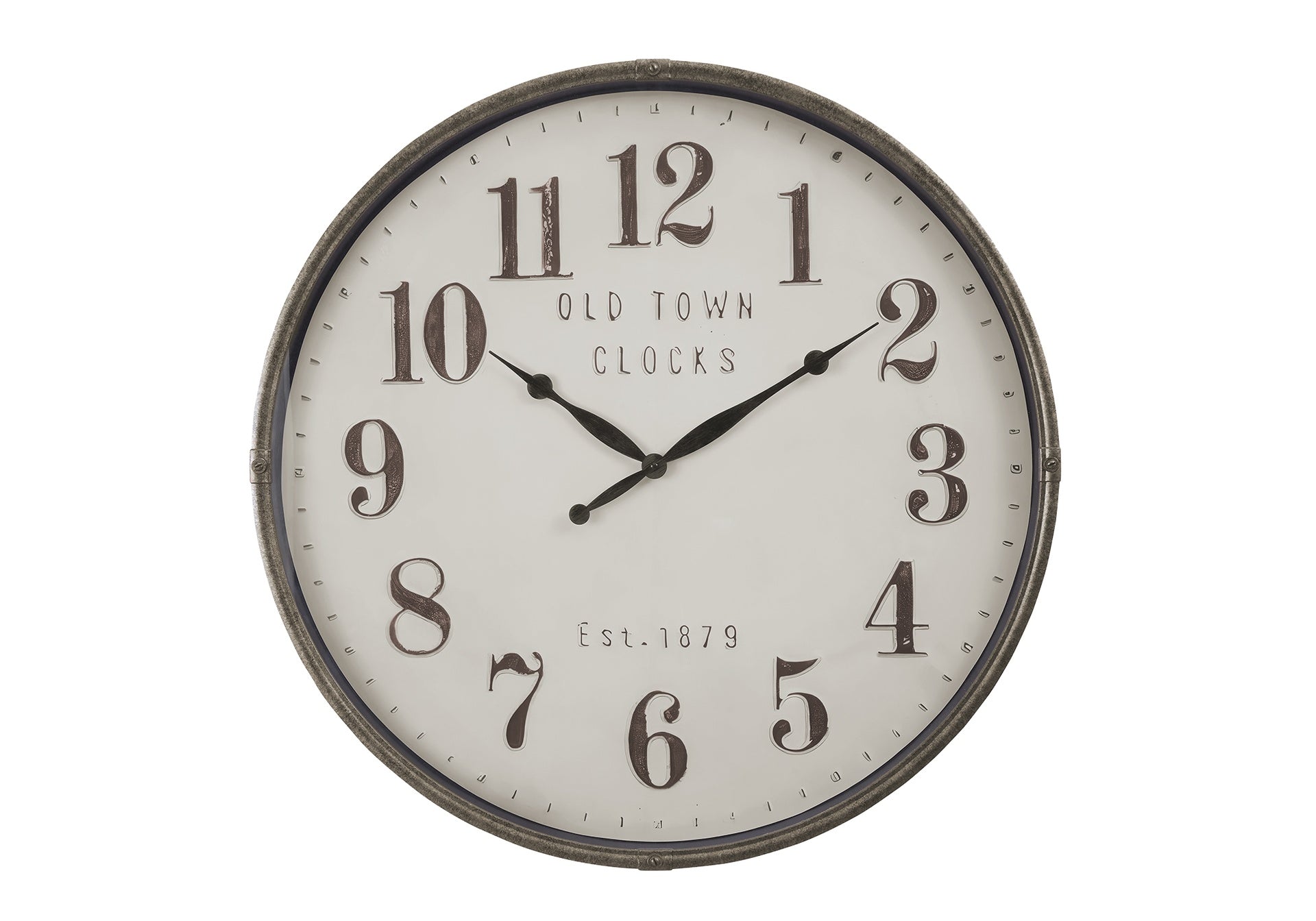 Clocks, 30" Round, Large Oversized, Wall Clock, Brown, Transitional