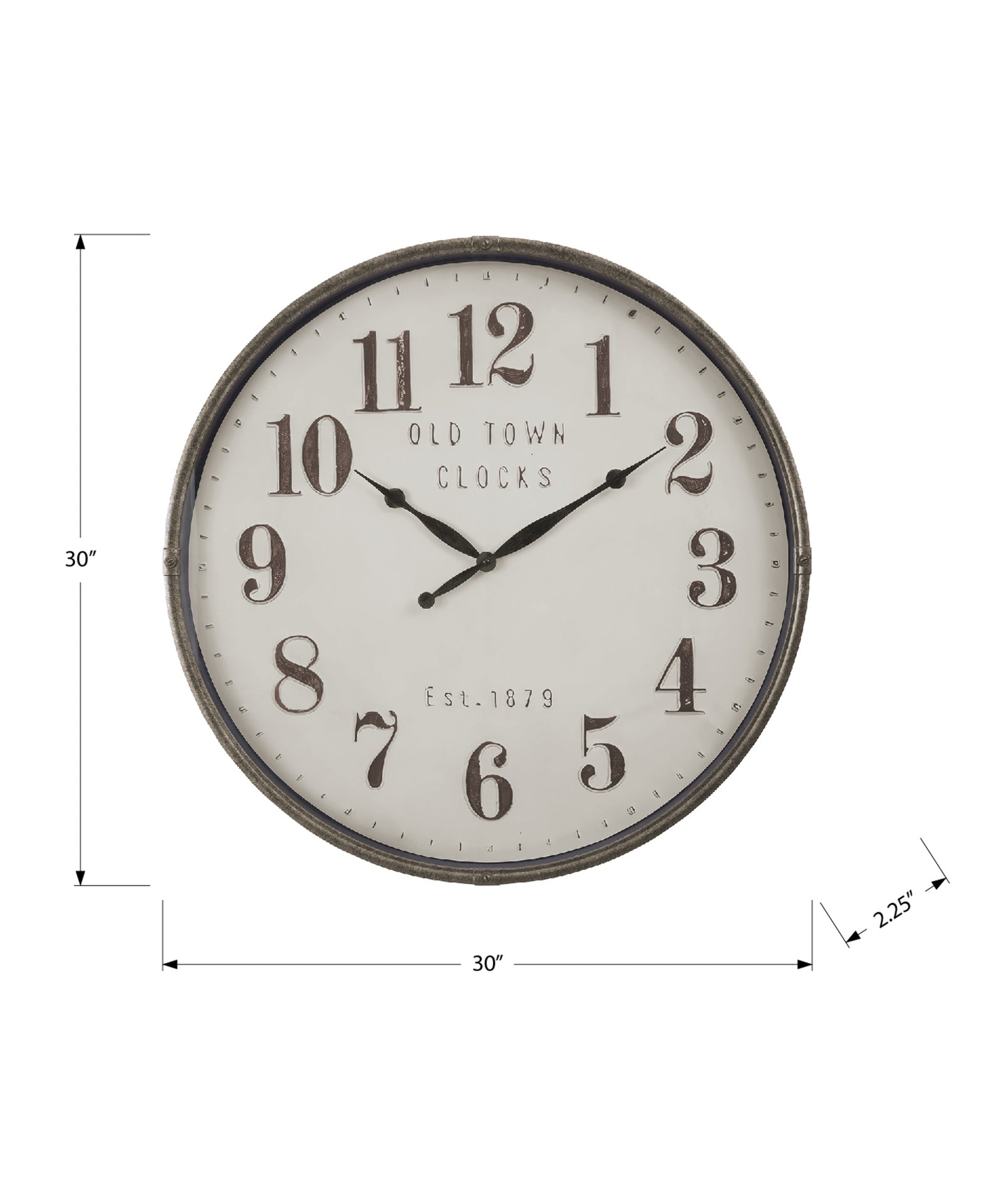 Clocks, 30" Round, Large Oversized, Wall Clock, Brown, Transitional