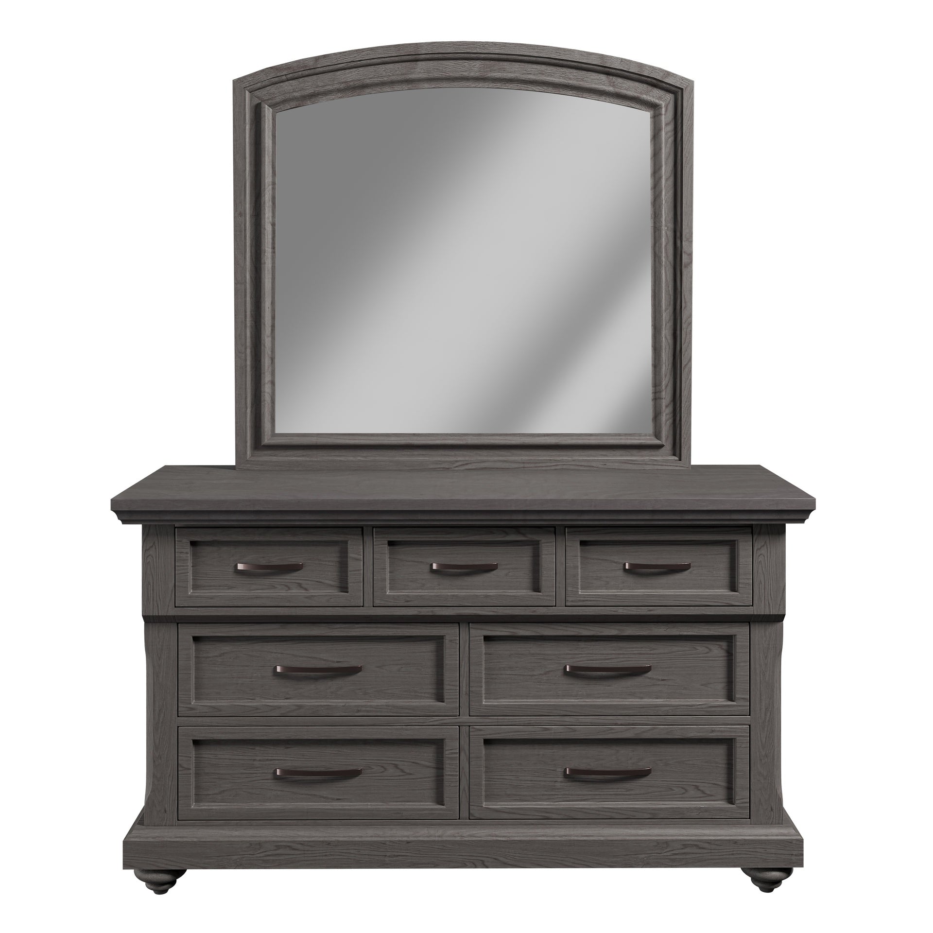 Modern Transitional Style 1pc Dresser Metal Handles Unique Legs Antique Gray Finish Bedroom Furniture