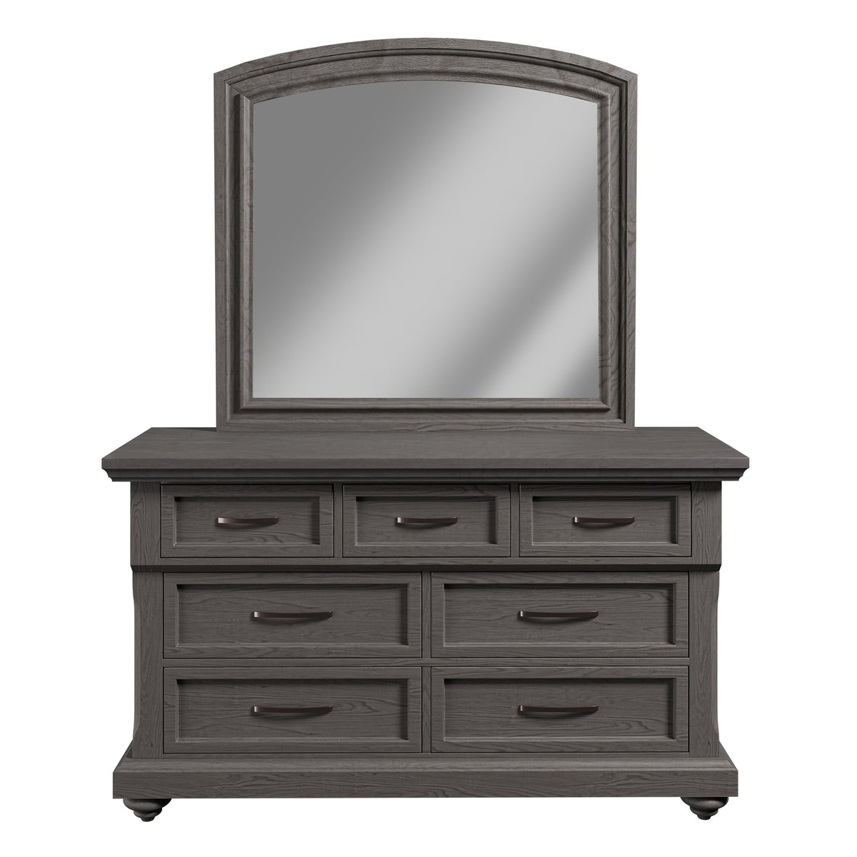 Modern Transitional Style 1pc Dresser Metal Handles Unique Legs Antique Gray Finish Bedroom Furniture