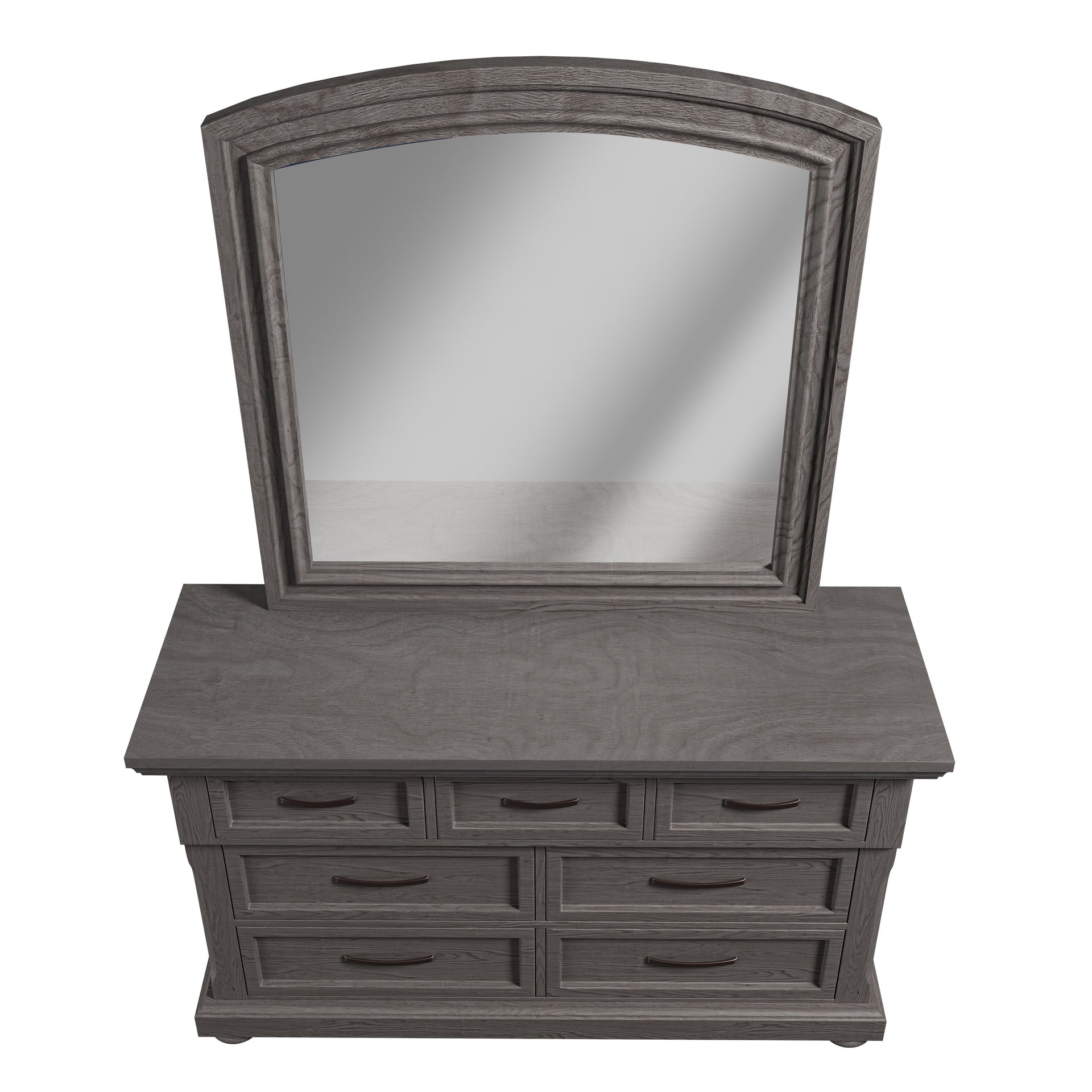 Modern Transitional Style 1pc Dresser Metal Handles Unique Legs Antique Gray Finish Bedroom Furniture