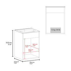 Bethel Floating Wide One-Door Vanity With Resin Sink And Two Shelves, Bathroom Storage, Black