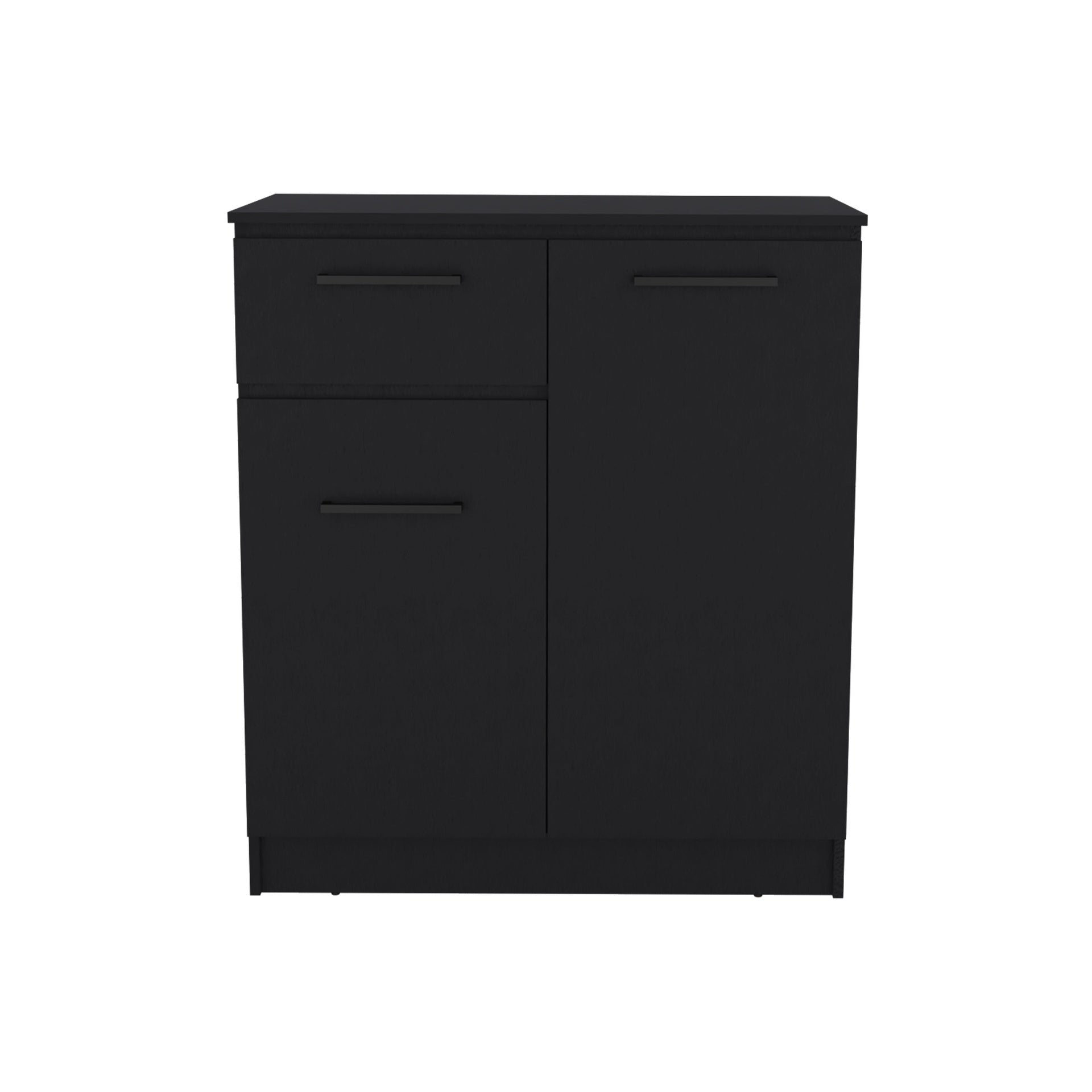 Idaho Dresser with 2-Door Cabinets and Drawer -Black