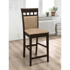Beige and Cappuccino Upholstered Counter Height Stools (Set of 2)