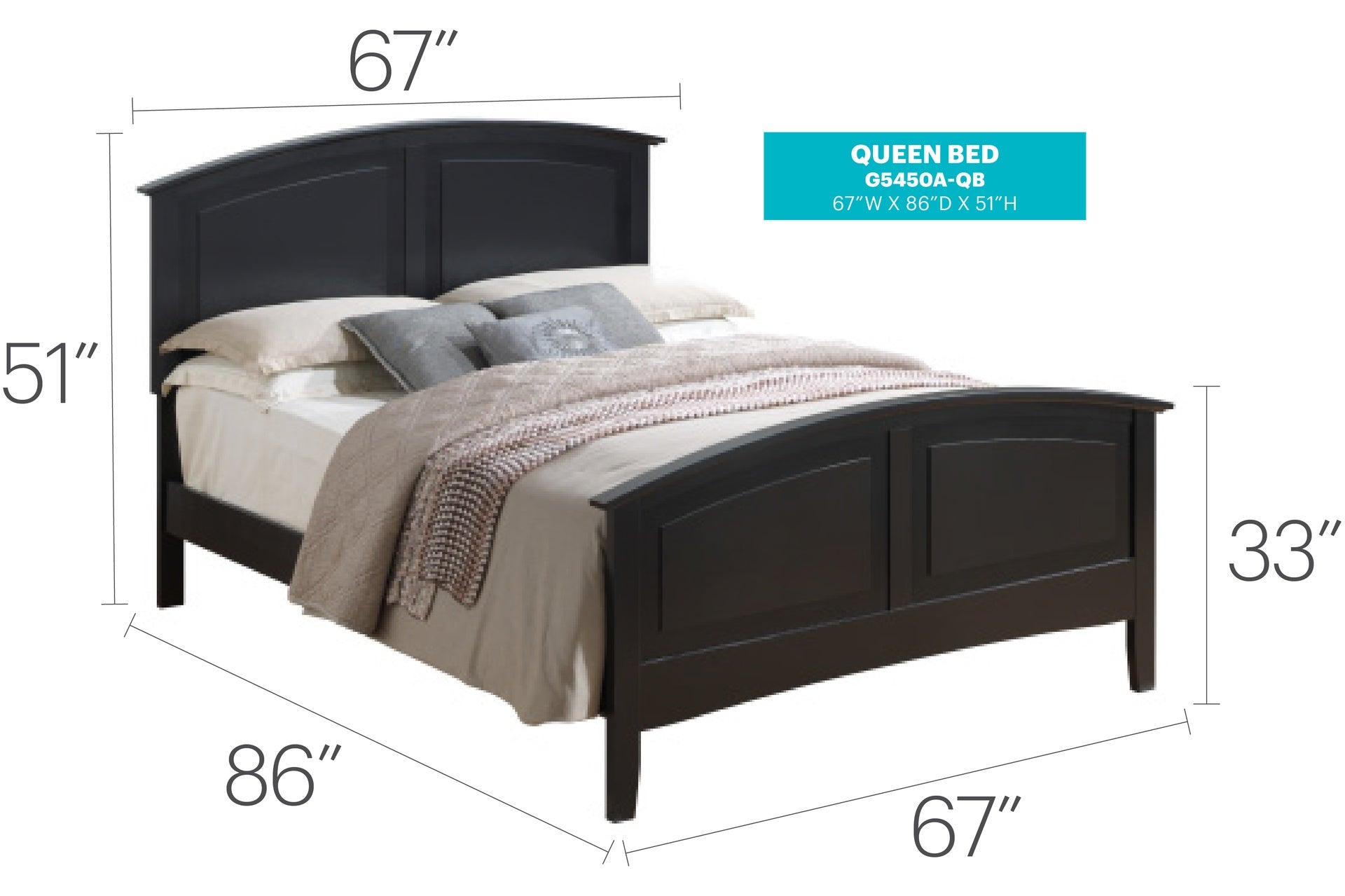 Cozy Black Queen Bed For Relaxed Living