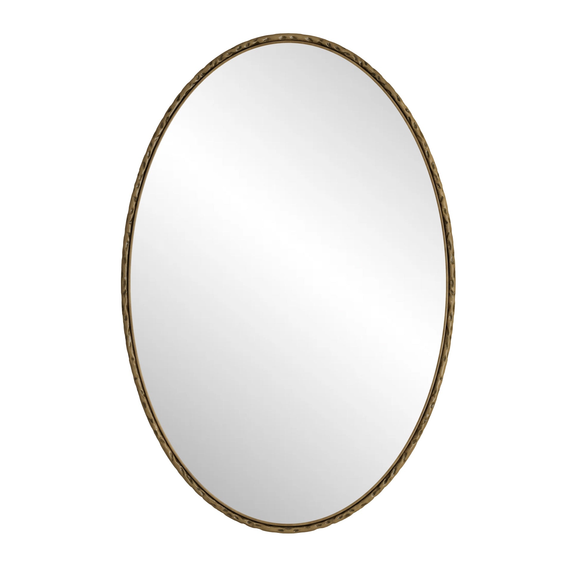 Iron Art Oval Retro Mirror, Antique Effect, Wall Hanging, Suitable For Bathroom, Bedroom, Living Room (Gold)