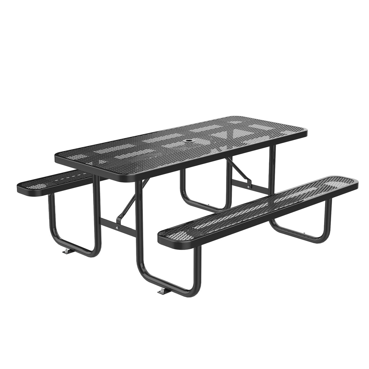 96" Rectangular Picnic Tables Black