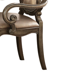Vintage and Vintage Oak Tufted Arm Chair (Set of 2)