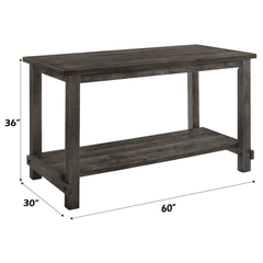 Weathered Grey Counter Height Table with Bottom Shelf