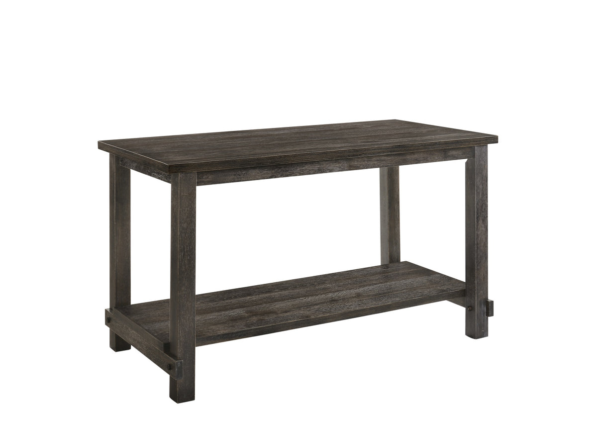 Weathered Grey Counter Height Table with Bottom Shelf