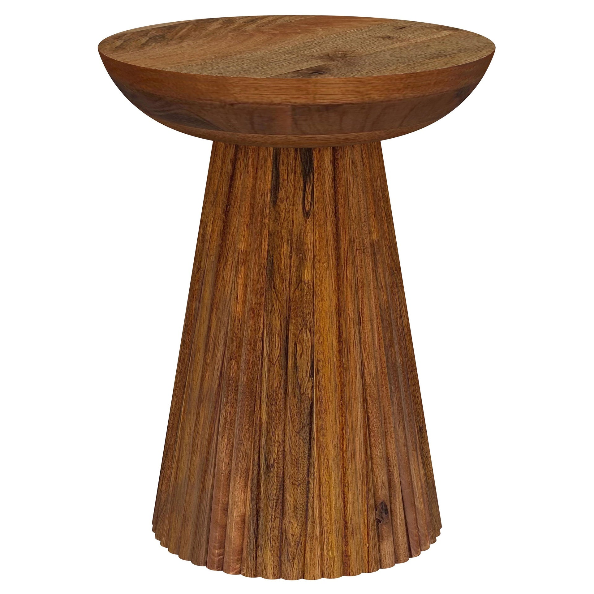 Waters Wild Honey Round Solid Wood Accent Side Table