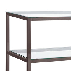Weston Black Nickel 2-Shelf Glass Top Entryway Console Table