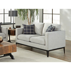 Saba Light Grey Cushion Back Loveseat with Pillow Top Arms