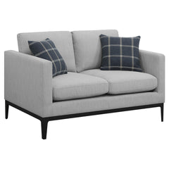 Saba Light Grey Cushion Back Loveseat with Pillow Top Arms