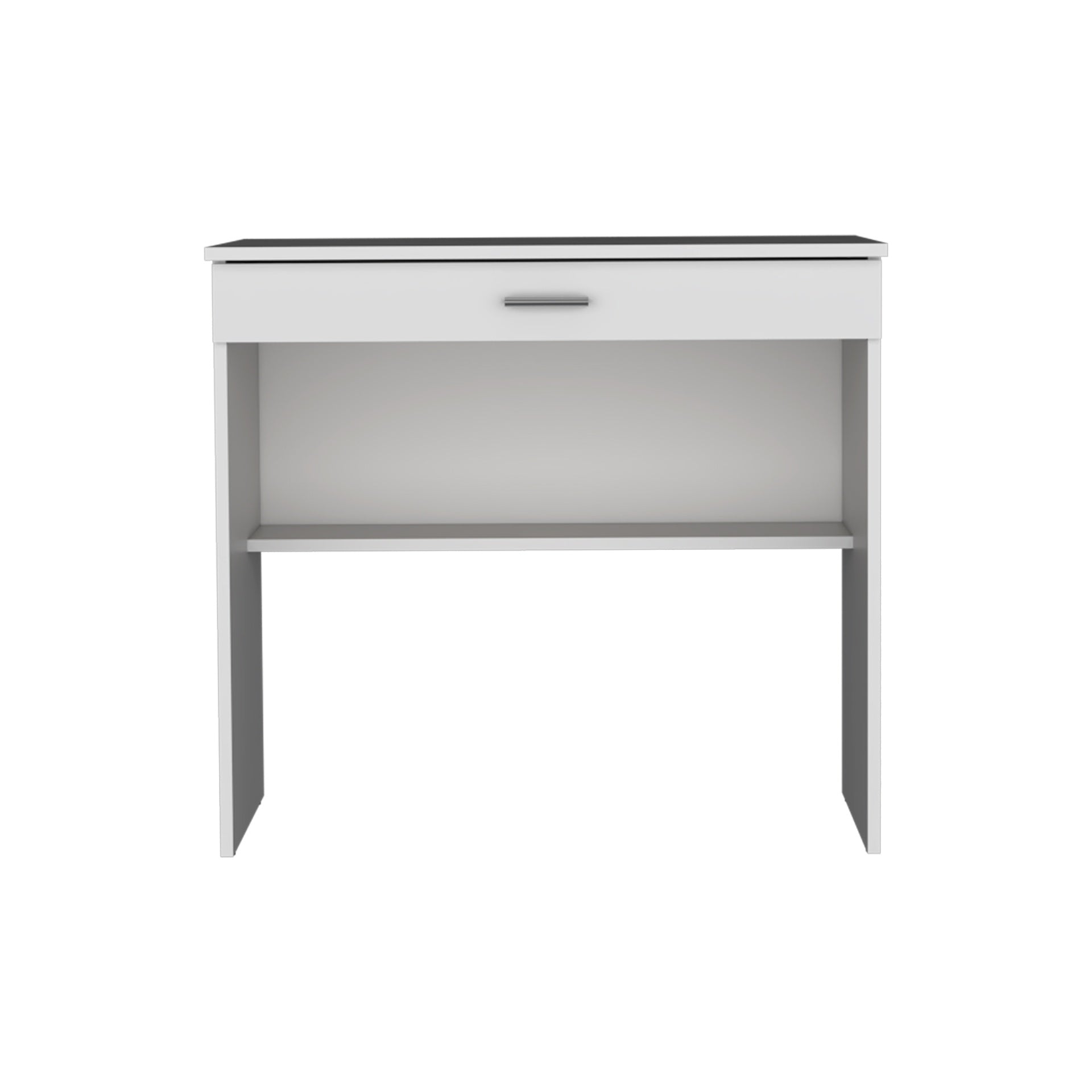 80 C Writting Desk, Compact Workstation with Drawer and Lower Shelf