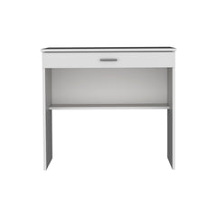 80 C Writting Desk, Compact Workstation with Drawer and Lower Shelf