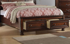 Traditional Style 1pc California King Size Bed Panel Headboard Footboard Drawers Cherry Finish Bedroom Furniture