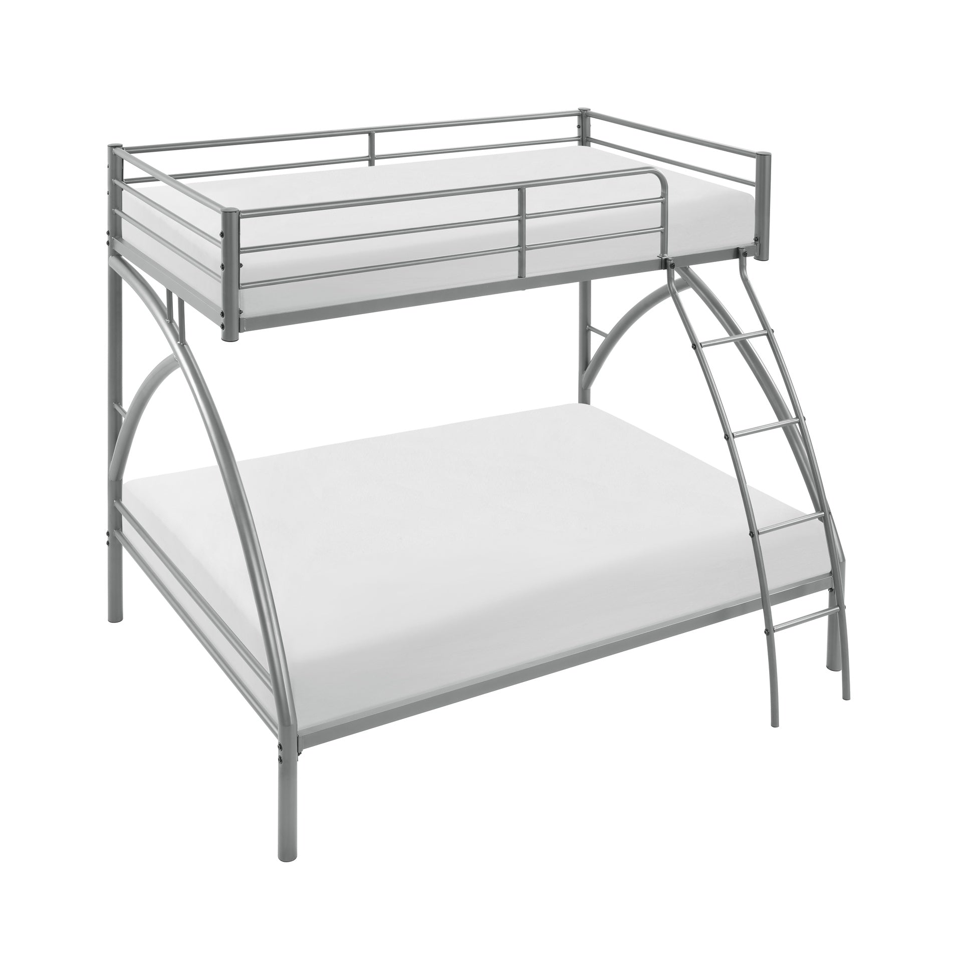 Gray Metal Frame Twin/Full Bunk Bed, Youth Bed, Youth Bedroom Furniture, Easy Assembly