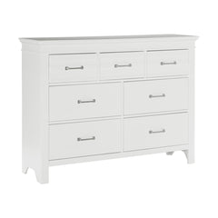 7 Drawers White Finish Dresser Transitional Style Wooden Bedroom Furniture 1pc