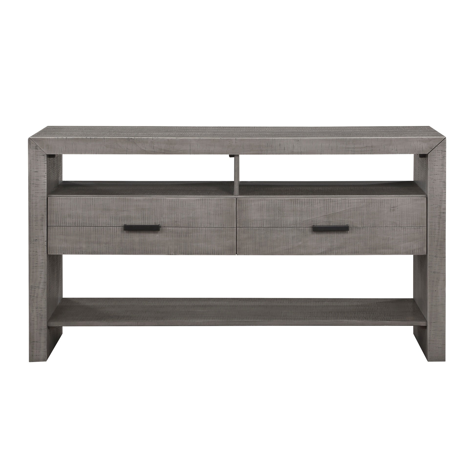 Modern Rustic Design 1pc Server of 2x Drawers 3x Shelves Gray Finish Wooden Dining Room Furniture