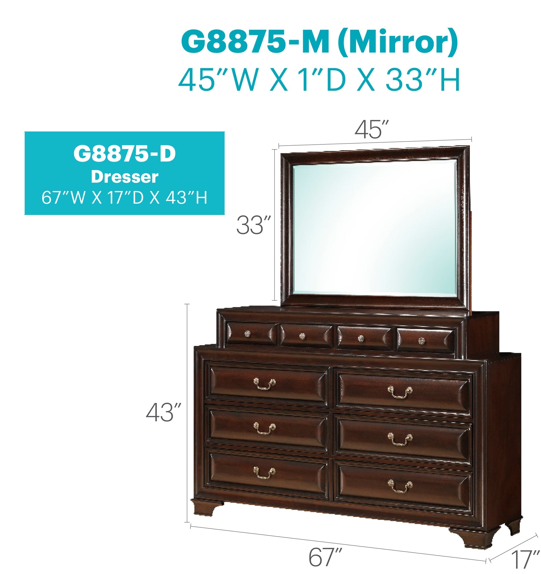 LaVita G8875-D Dresser , Cappuccino