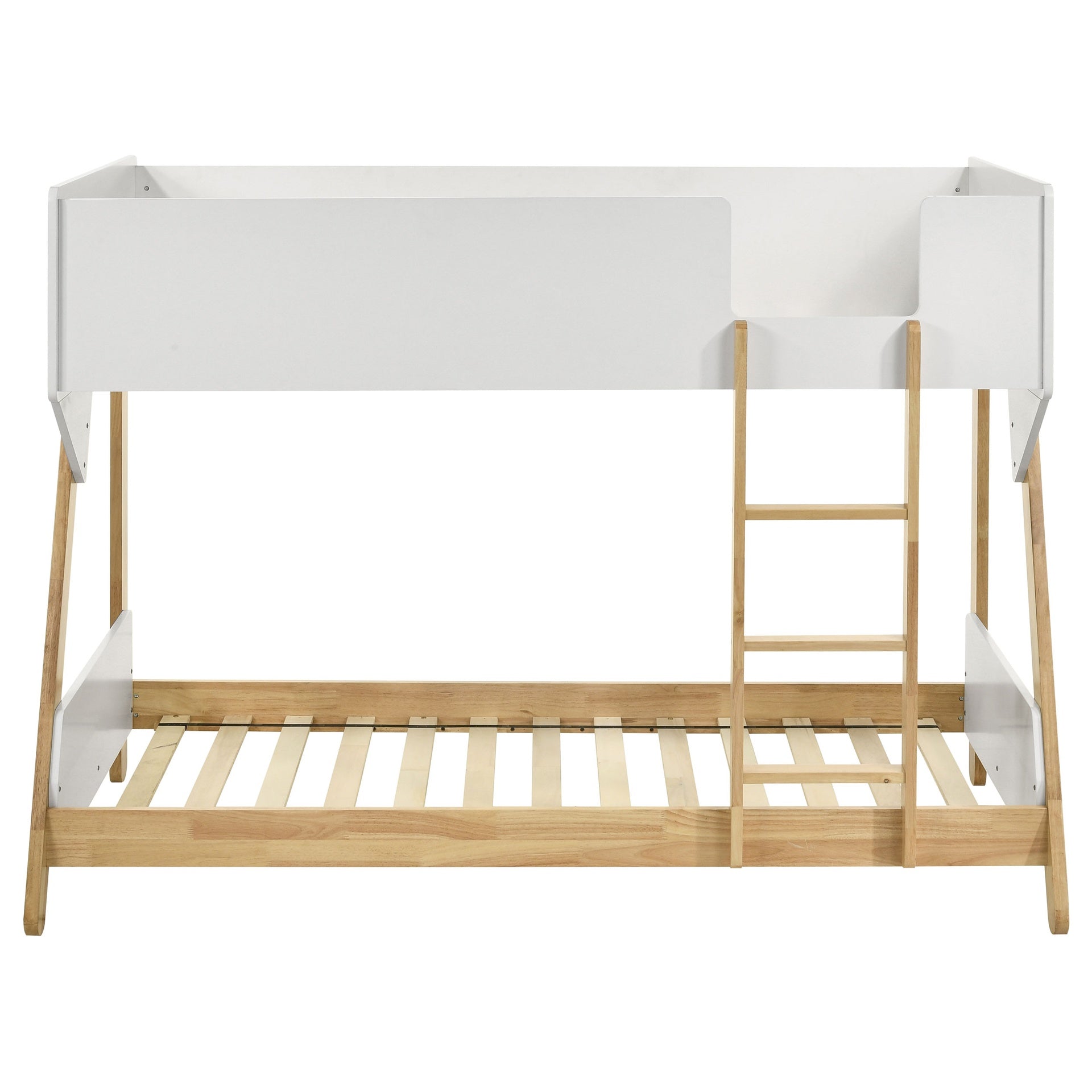 Fjord White and Natural Wood Twin Over Twin Bunk Bed