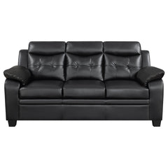 Castro Black 3-piece Faux Leather Living Room Set
