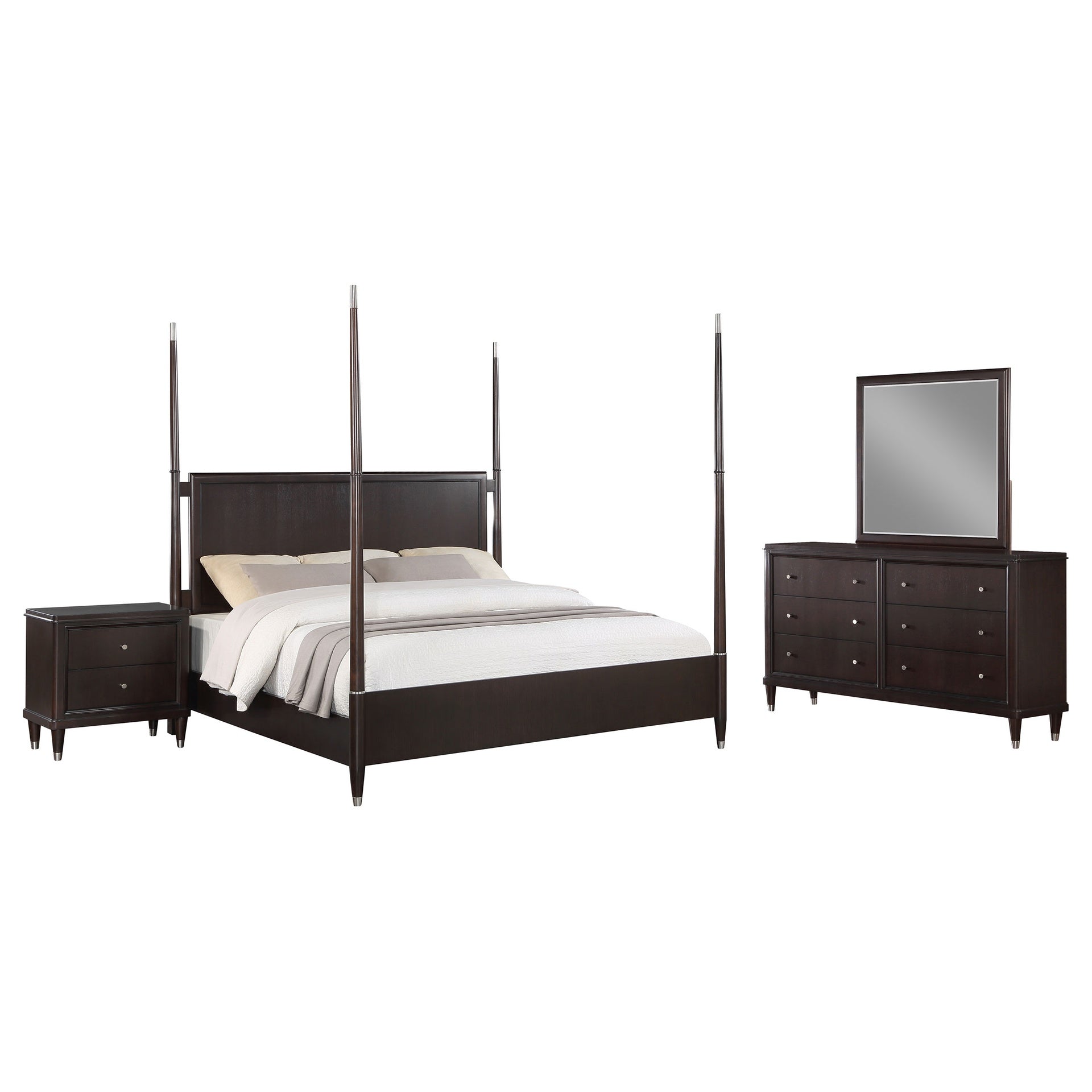 Niguel Brown 4-piece Poster Bedroom Set
