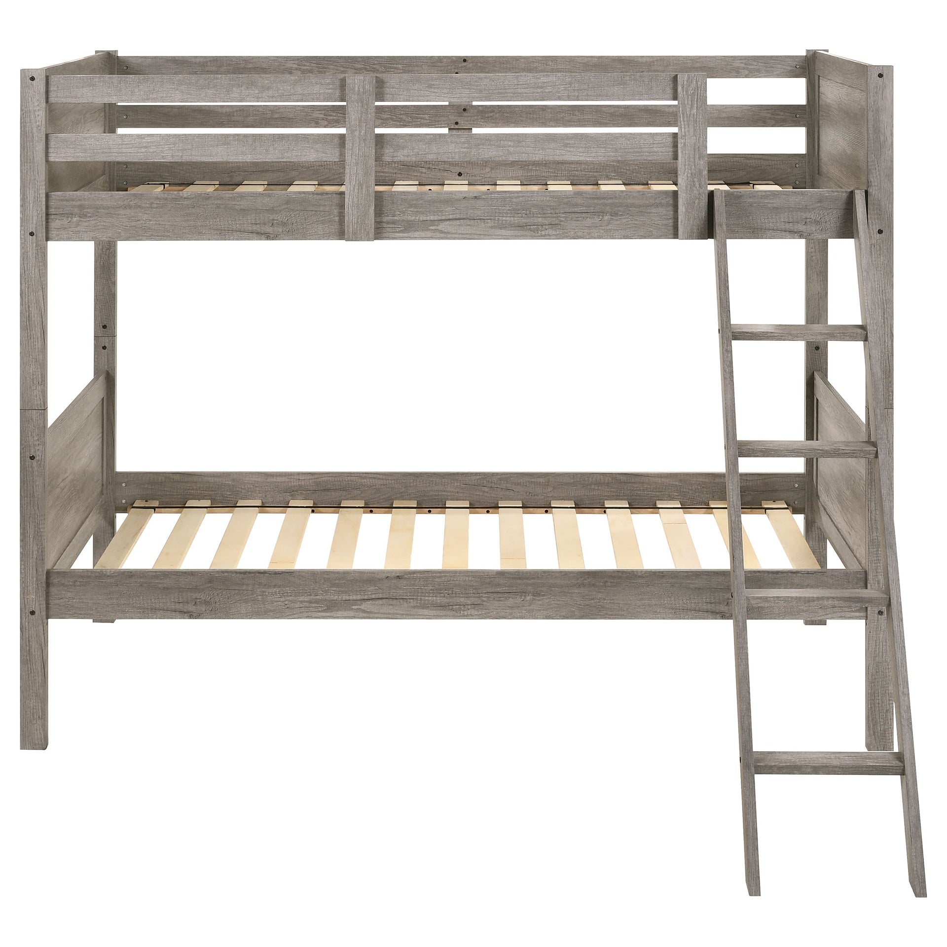 Brenton Weathered Taupe Bunk Bed with Ladder