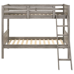 Brenton Weathered Taupe Bunk Bed with Ladder