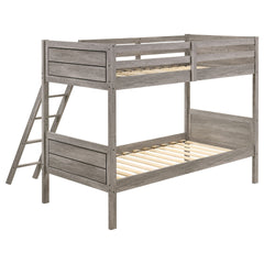 Brenton Weathered Taupe Bunk Bed with Ladder