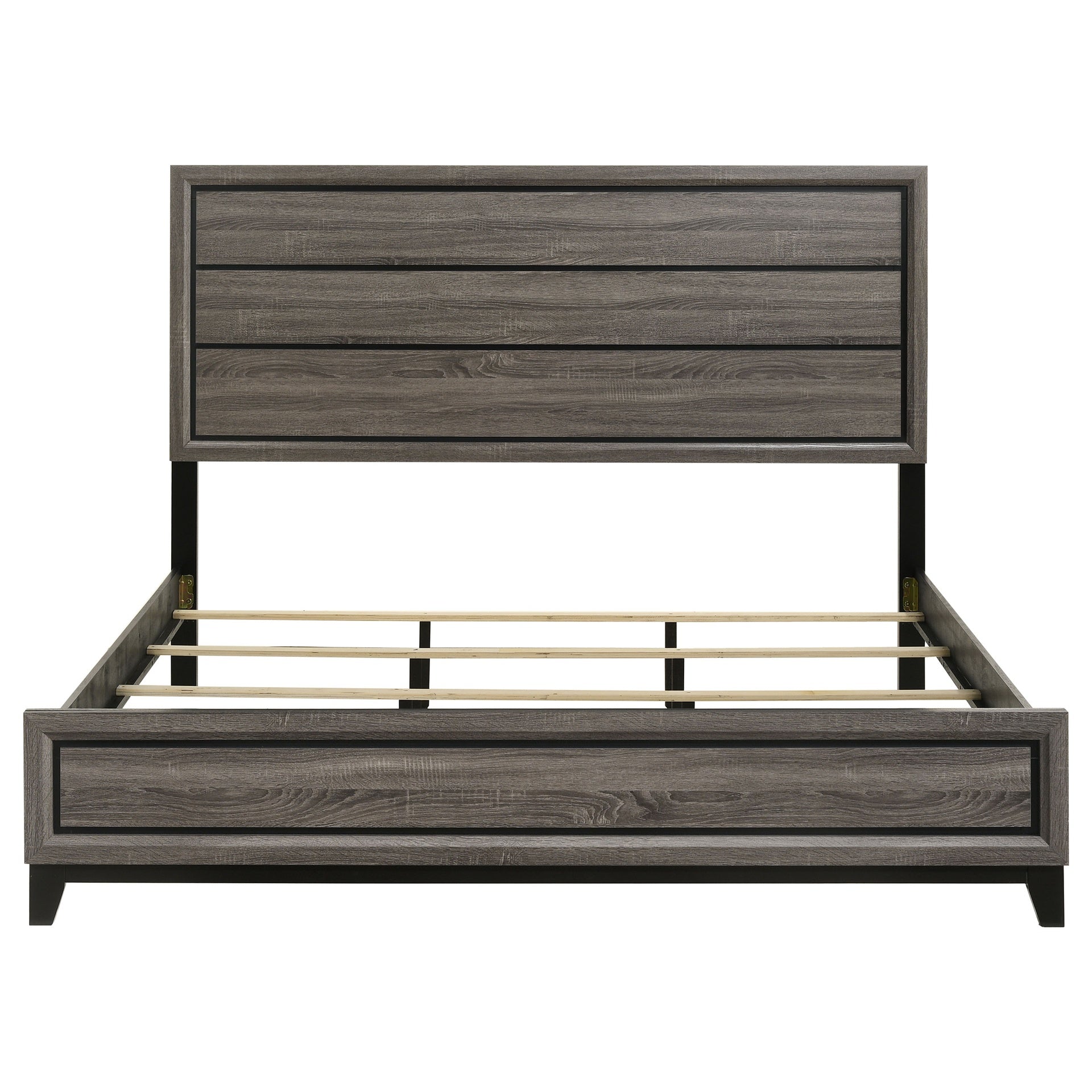 Carina Rustic Grey Oak Eastern King Panel Bed